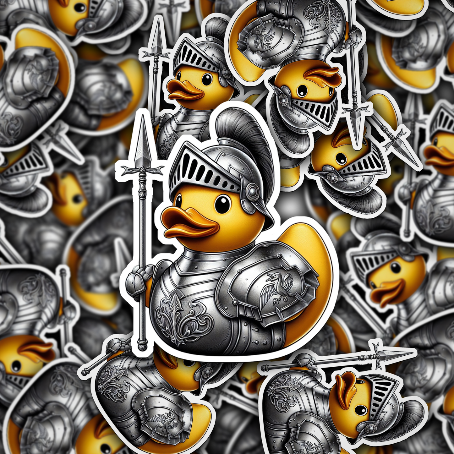 Medieval Soldier Rubber Duck Vinyl Sticker