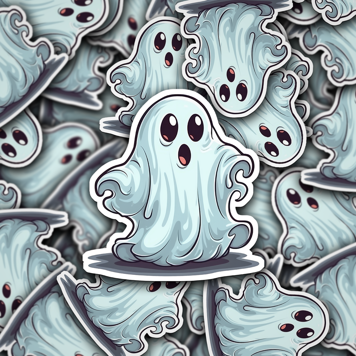 Cute Ghost Vinyl Sticker - Adorable Haunting for Your Gear