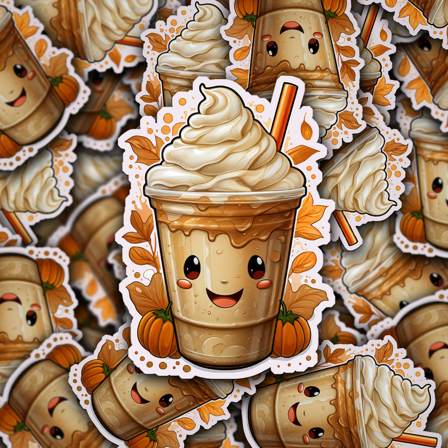 Pumpkin Spice Latte Vinyl Sticker - Sip, Savor, and Stick!