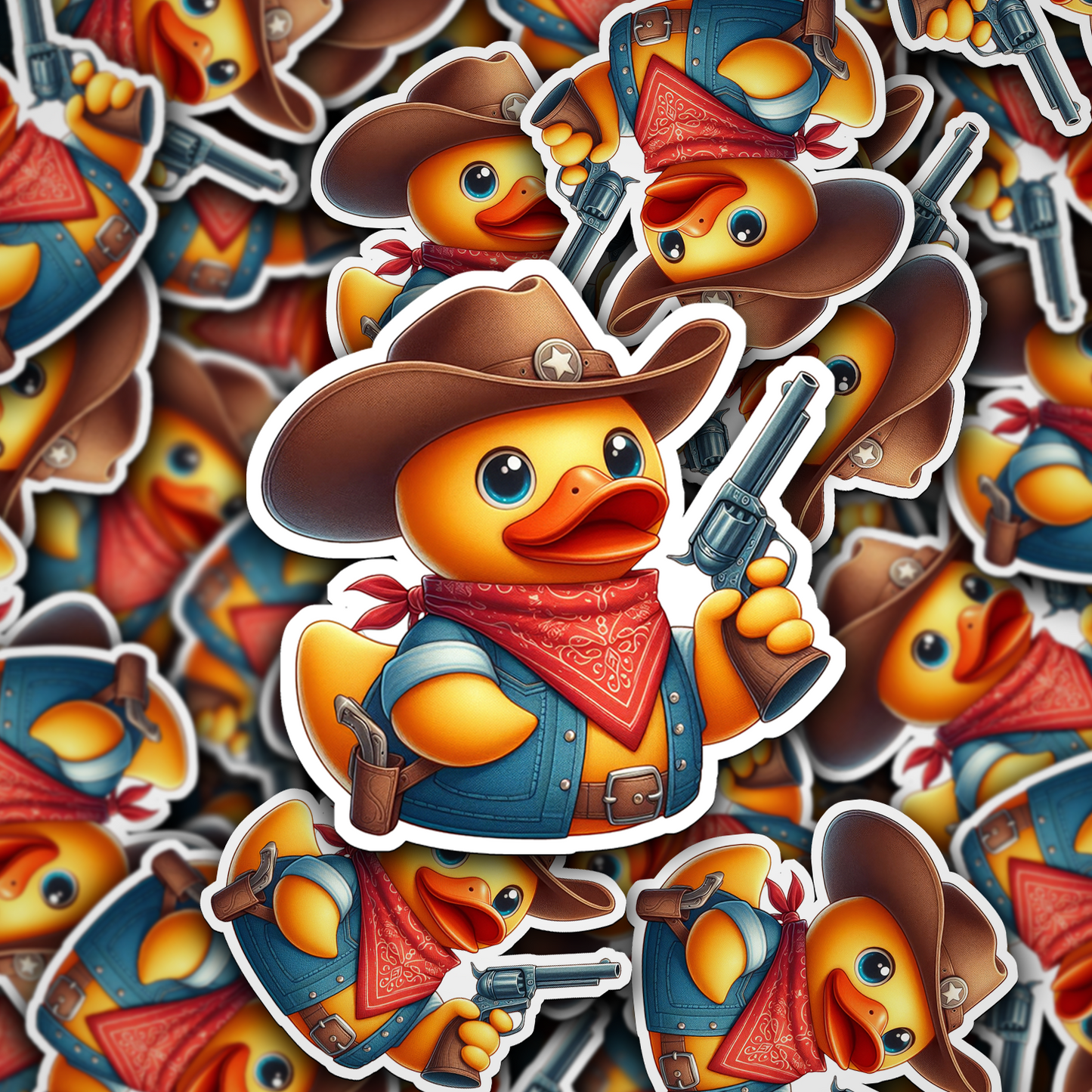 Cowboy Rubber Duck Vinyl Sticker