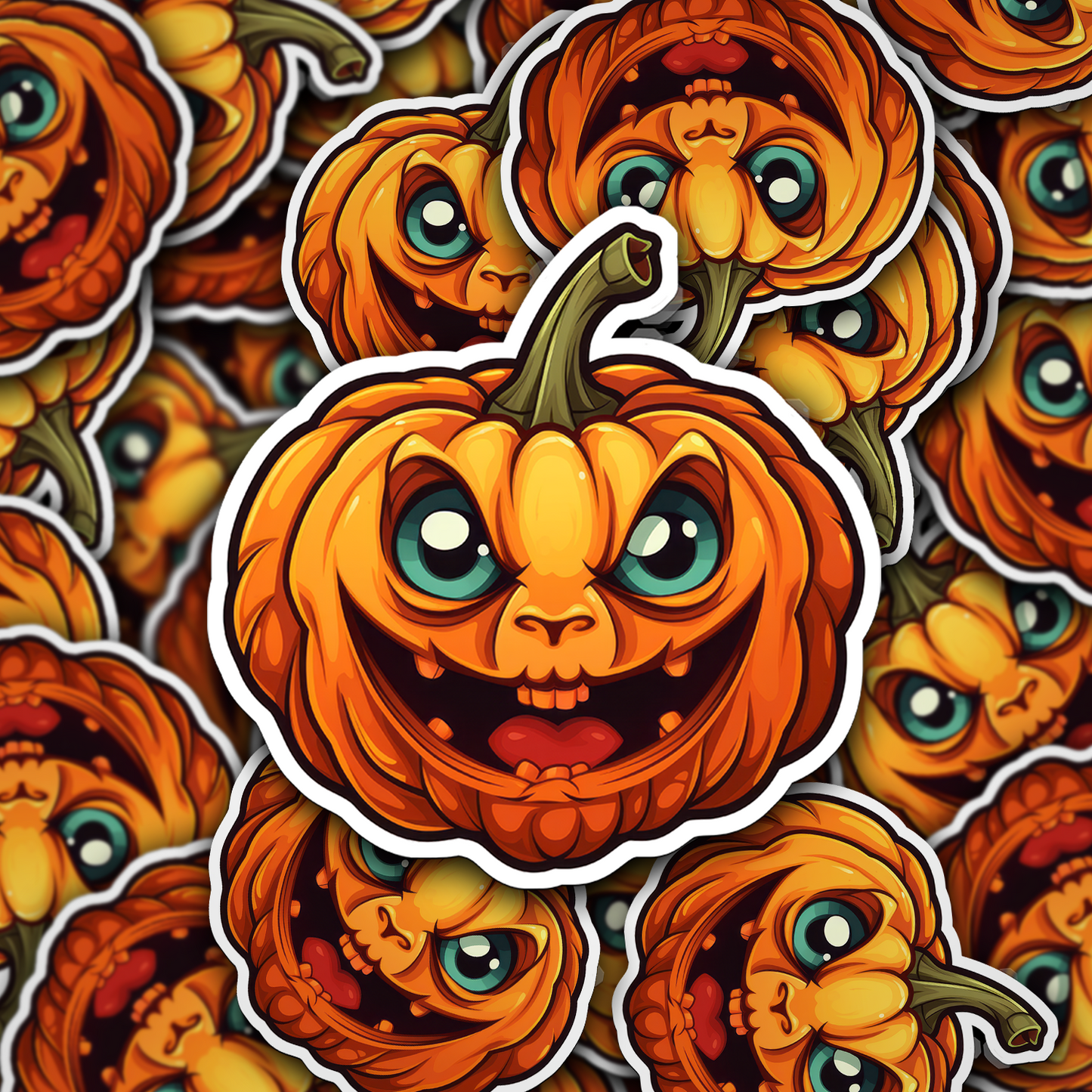 Jack-o'-Lantern Vinyl Sticker - Unleash the Frightful Spirit