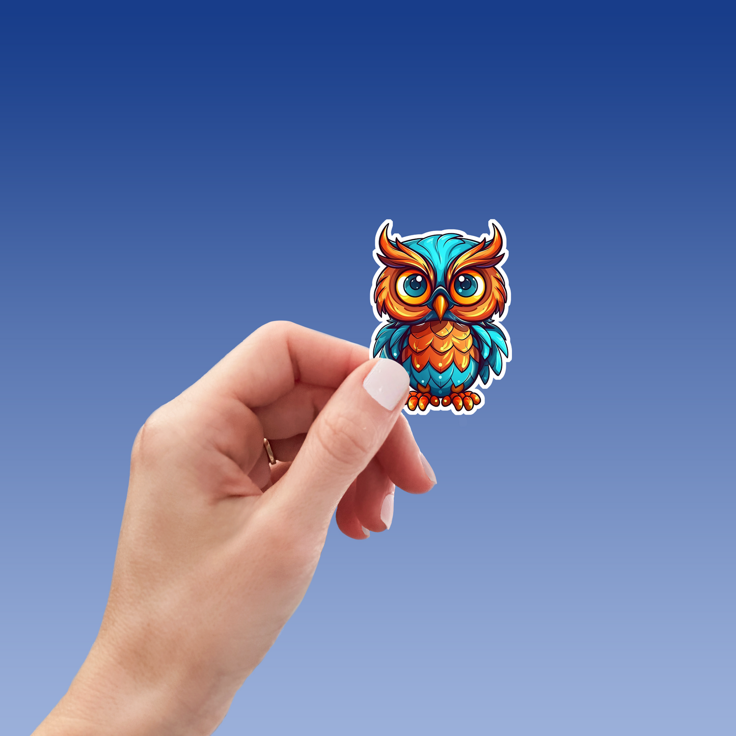 Colorful Owl Sticker - Vibrant and Playful Decal