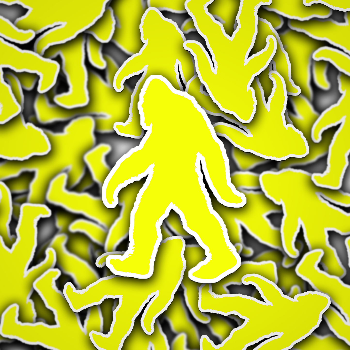 Bigfoot Silhouette Vinyl Sticker in Yellow - Add a Touch of Bigfoot Charm!