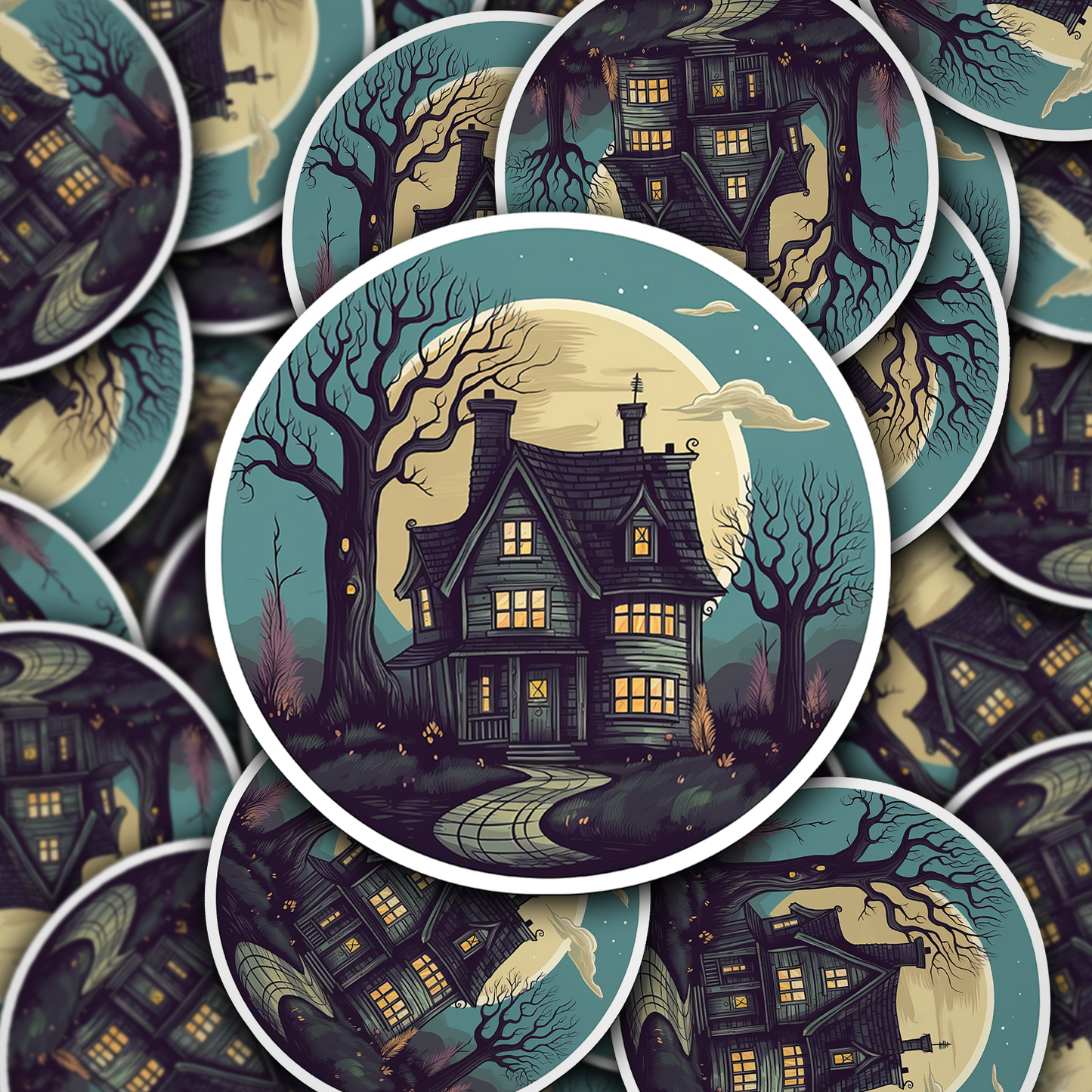 Haunted House Vinyl Sticker - Unveil the Mystery on Your Gear