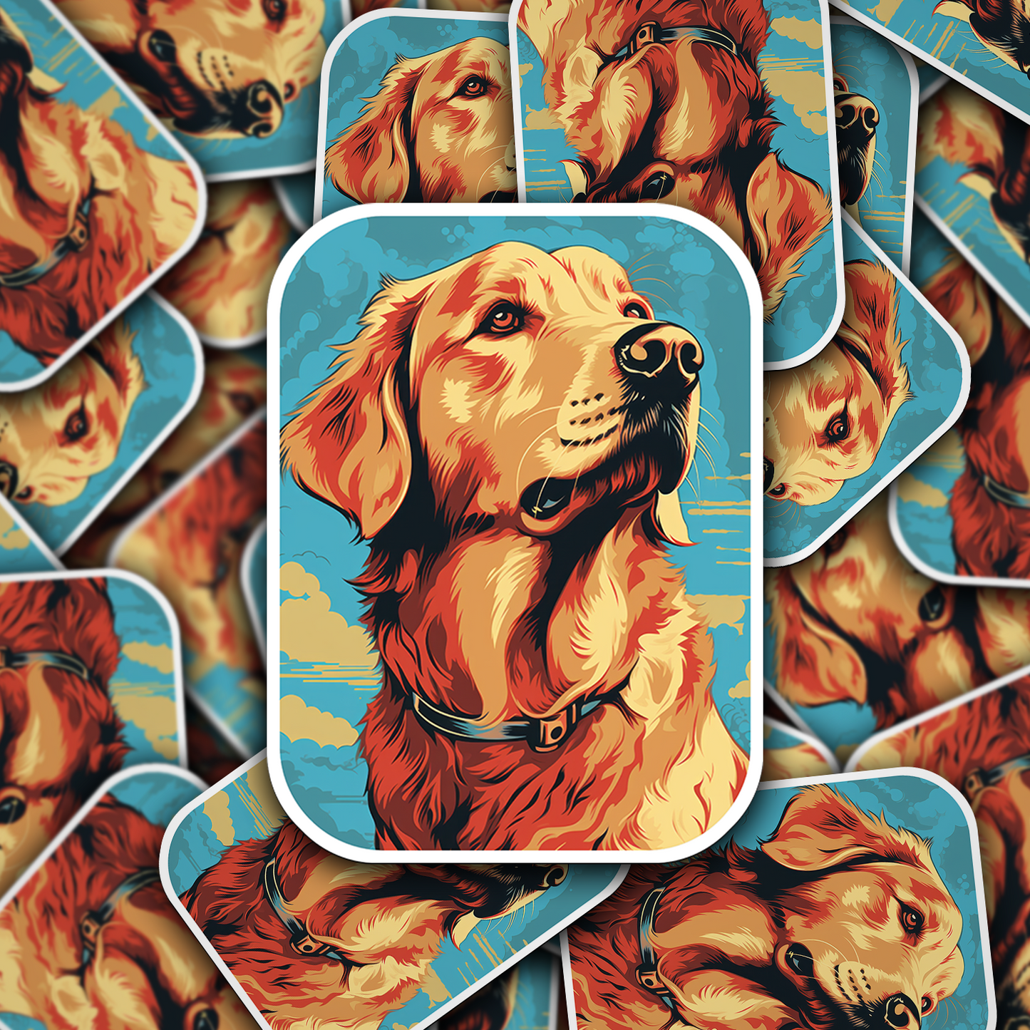 Golden Retriever Vinyl Sticker - Bring Home the Joy of a Golden Friend