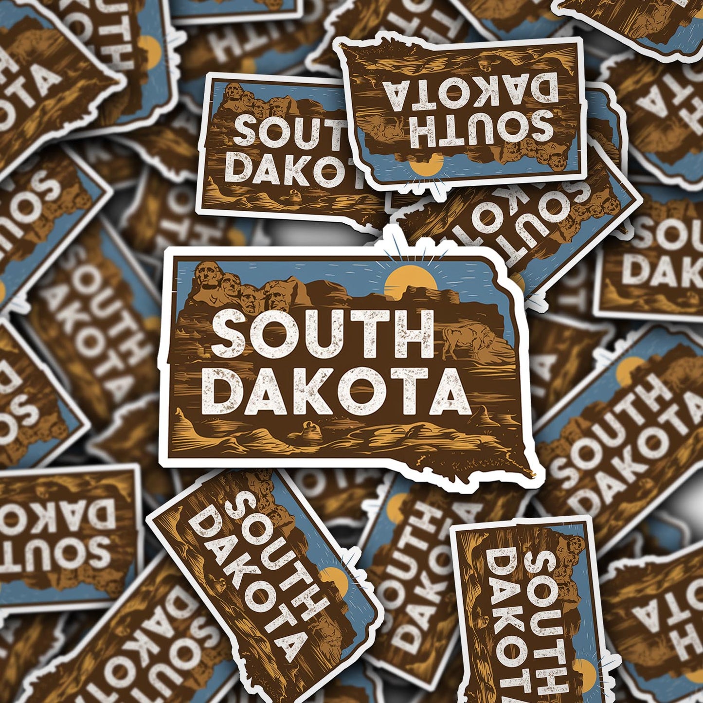 Retro Vinyl State Sticker - South Dakota