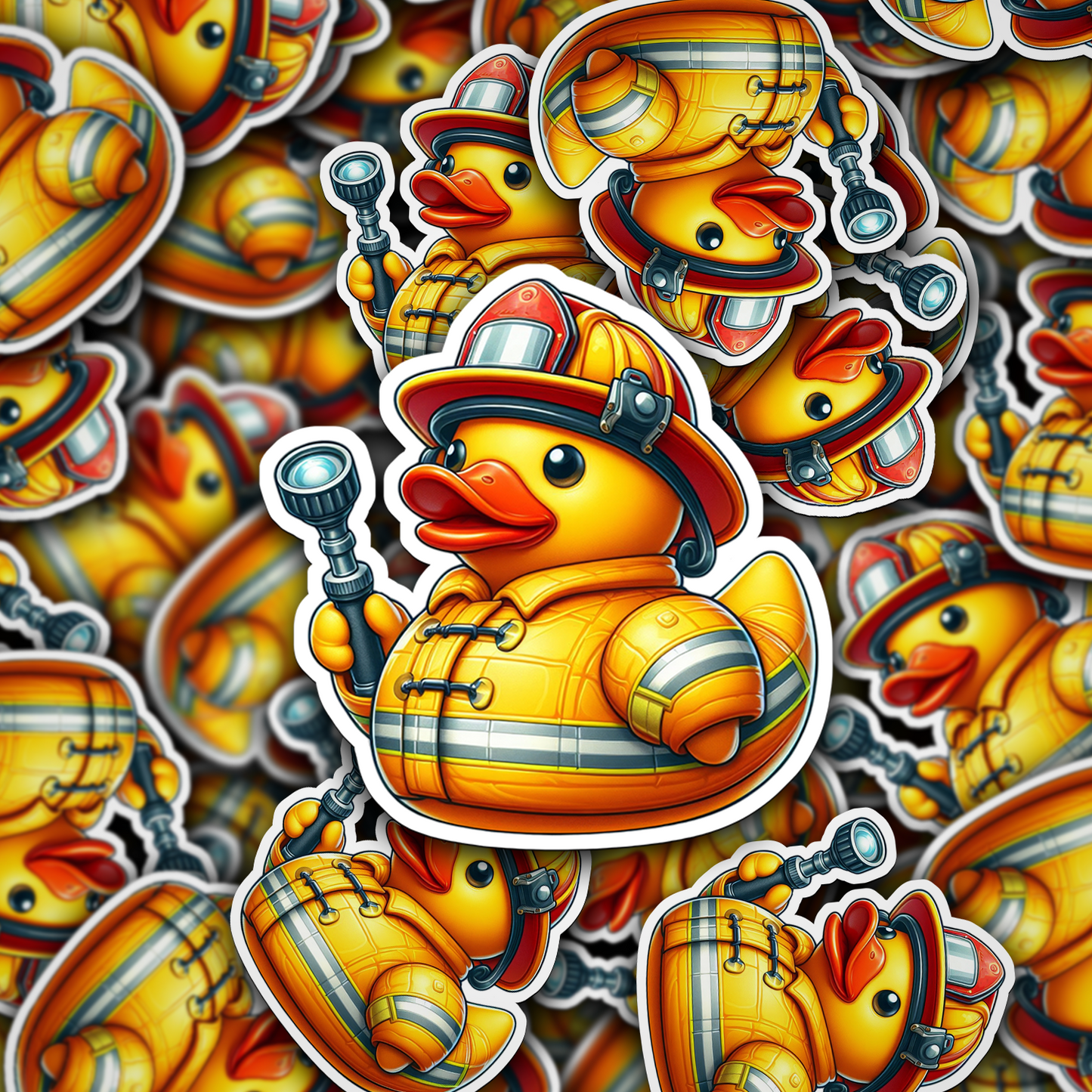 Firefighter Rubber Duck Vinyl Sticker