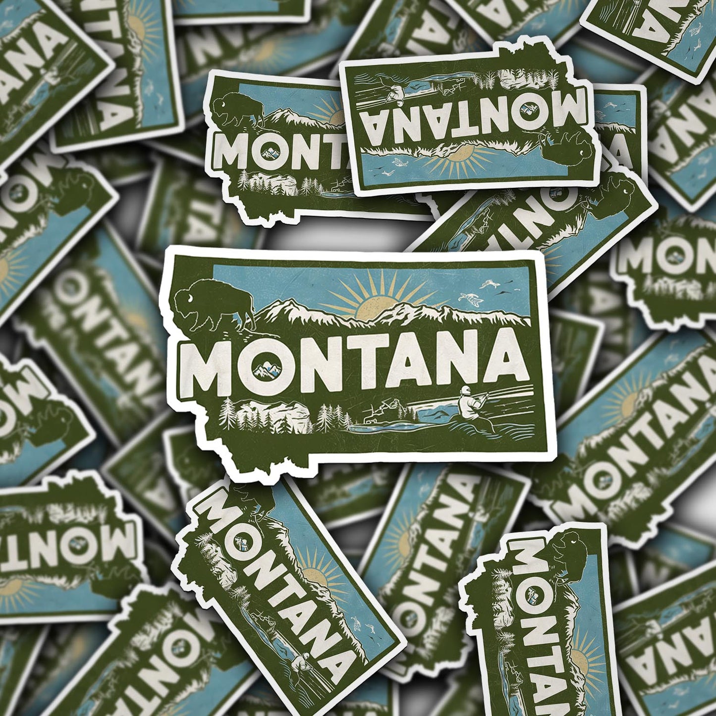 Retro Vinyl State Sticker - Montana