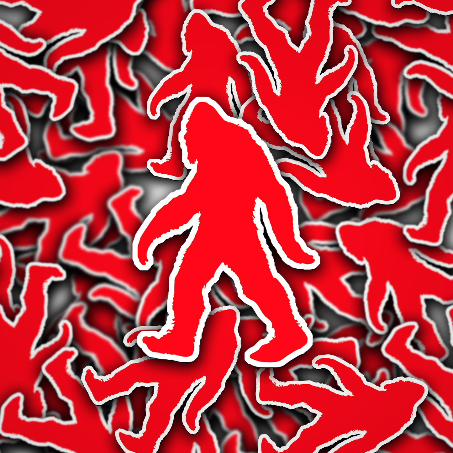 Bigfoot Silhouette Vinyl Sticker in Red - Add a Touch of Bigfoot Charm!