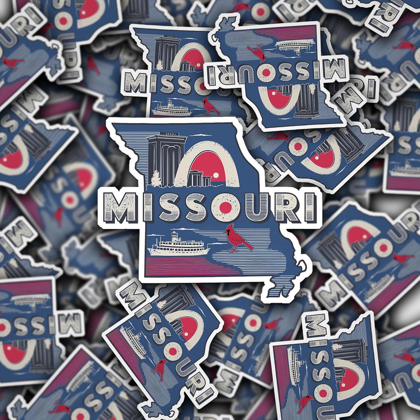 Retro Vinyl State Sticker - Missouri