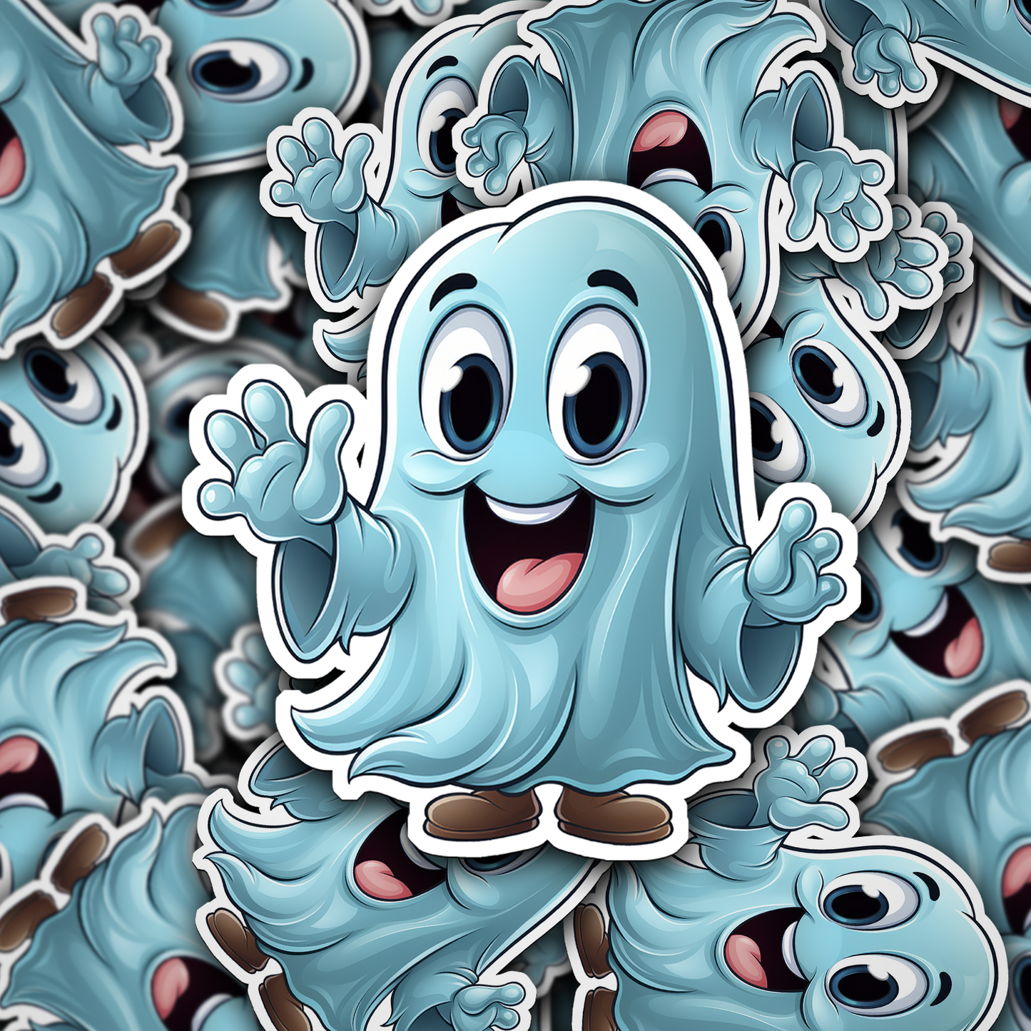 Cute Ghost Vinyl Sticker - Adorable Haunting for Your Gear