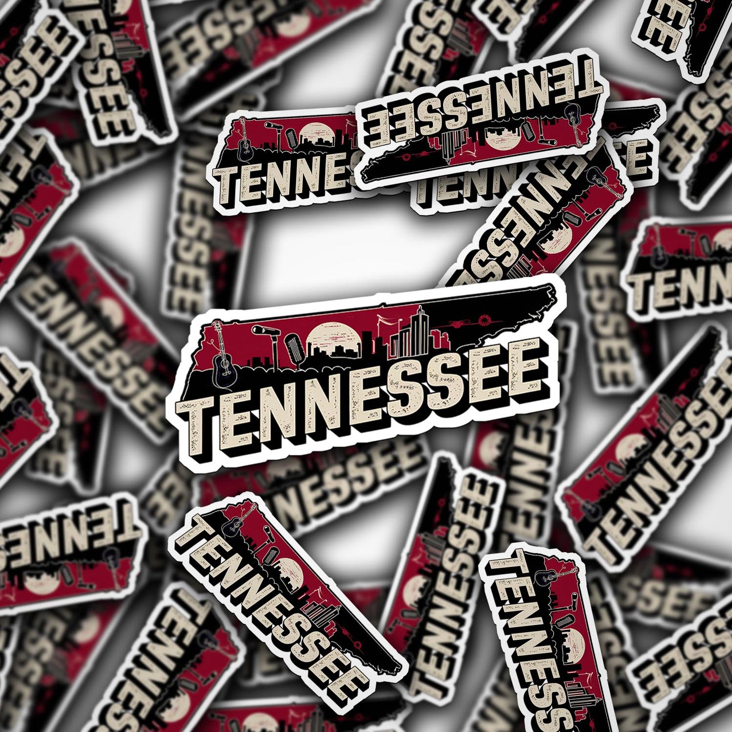 Retro Vinyl State Sticker - Tennessee