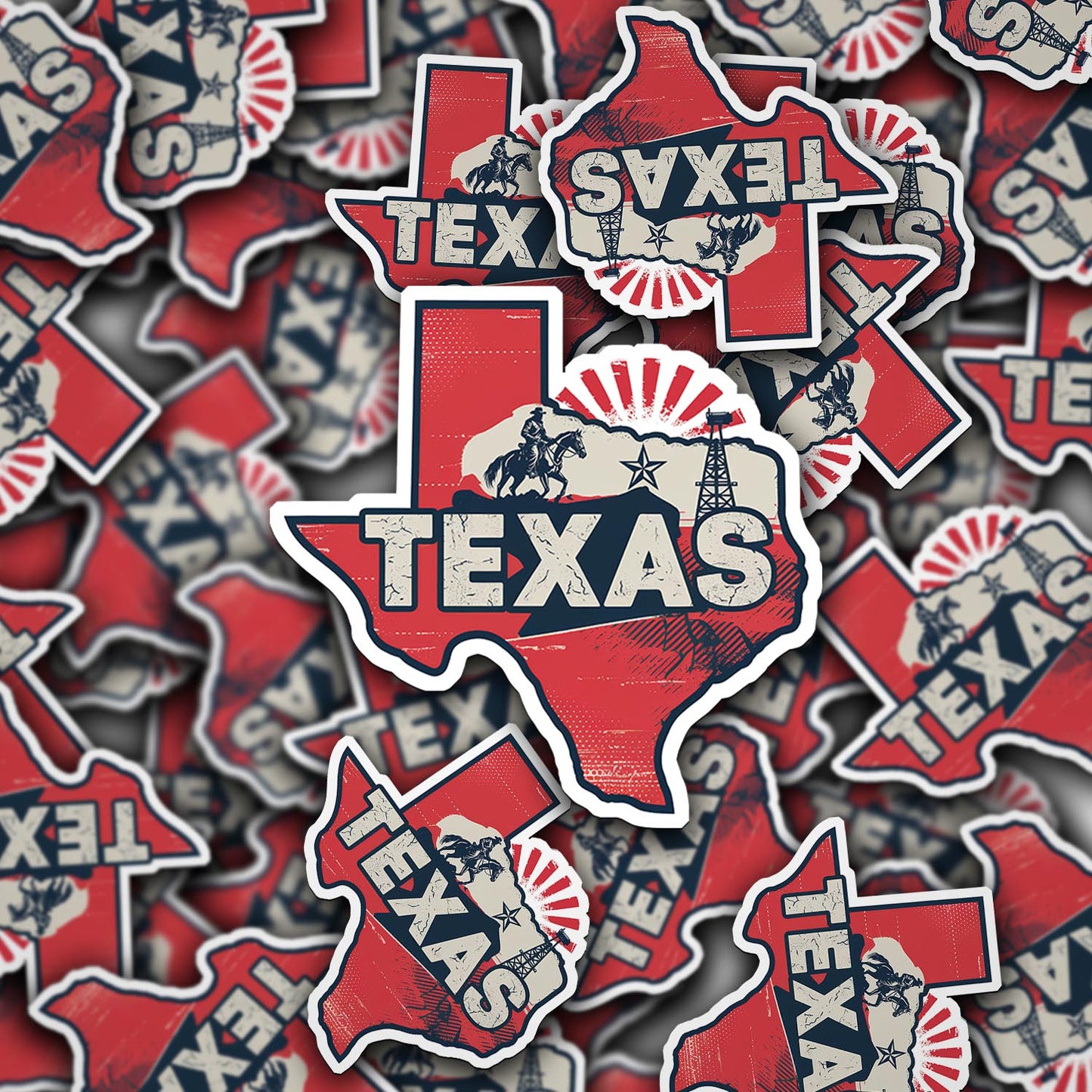 Retro Vinyl State Sticker - Texas