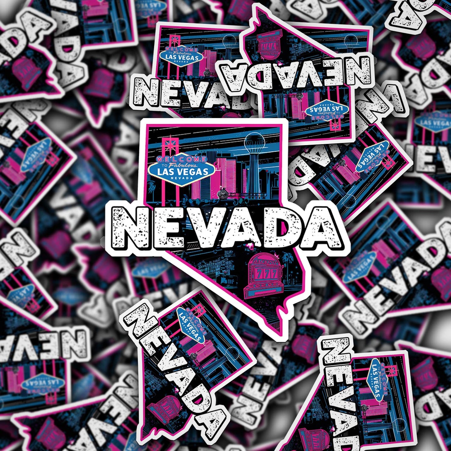 Retro Vinyl State Sticker - Nevada