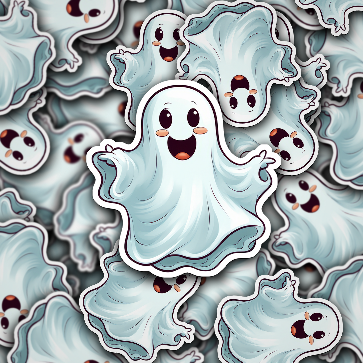 Cute Ghost Vinyl Sticker - Adorable Haunting for Your Gear