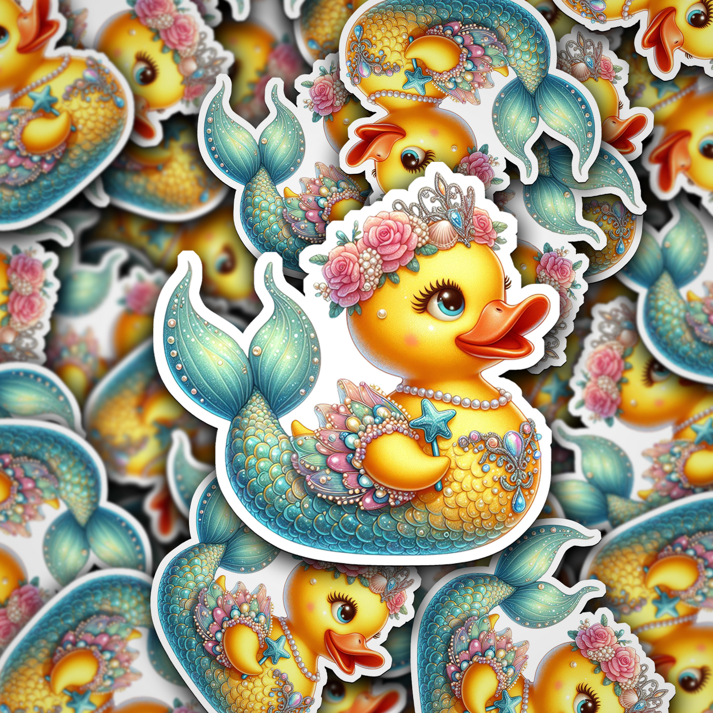 Mermaid Rubber Duck Vinyl Sticker