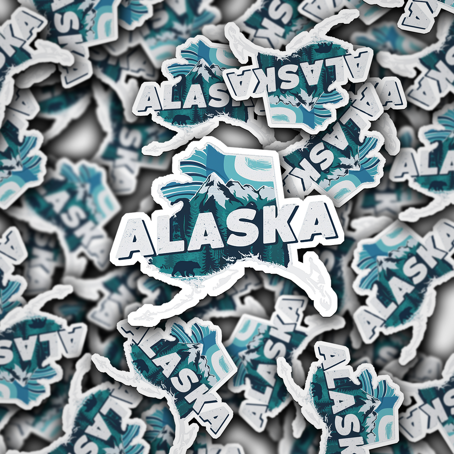 Retro Vinyl State Sticker - Alaska