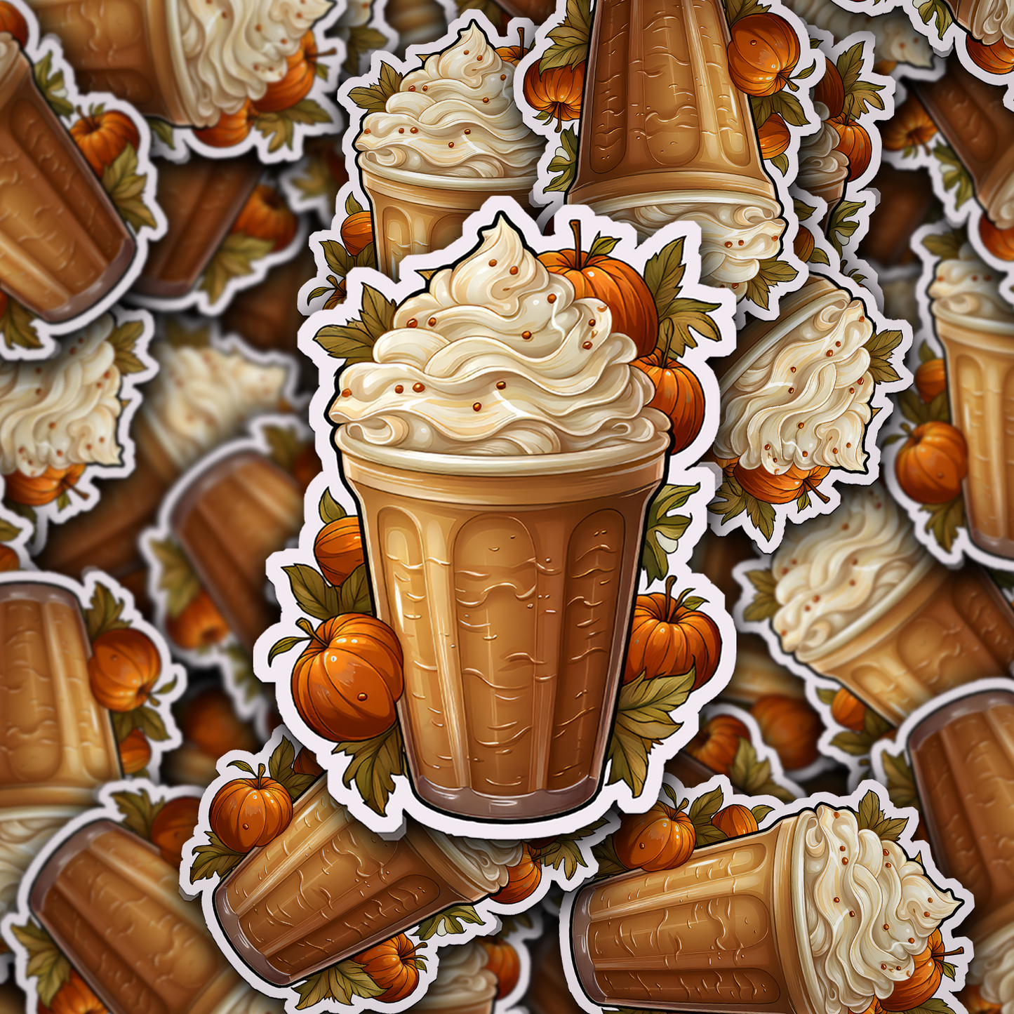 Pumpkin Spice Latte Vinyl Sticker - Sip, Savor, and Stick!