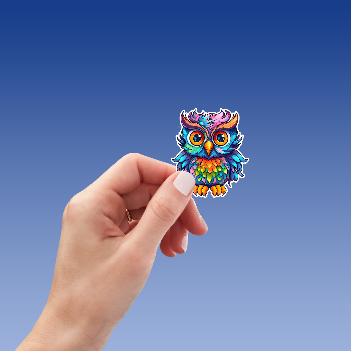 Colorful Owl Sticker - Vibrant and Playful Decal