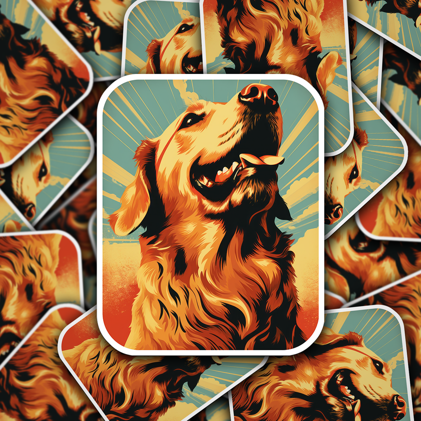 Golden Retriever Vinyl Sticker - Bring Home the Joy of a Golden Friend