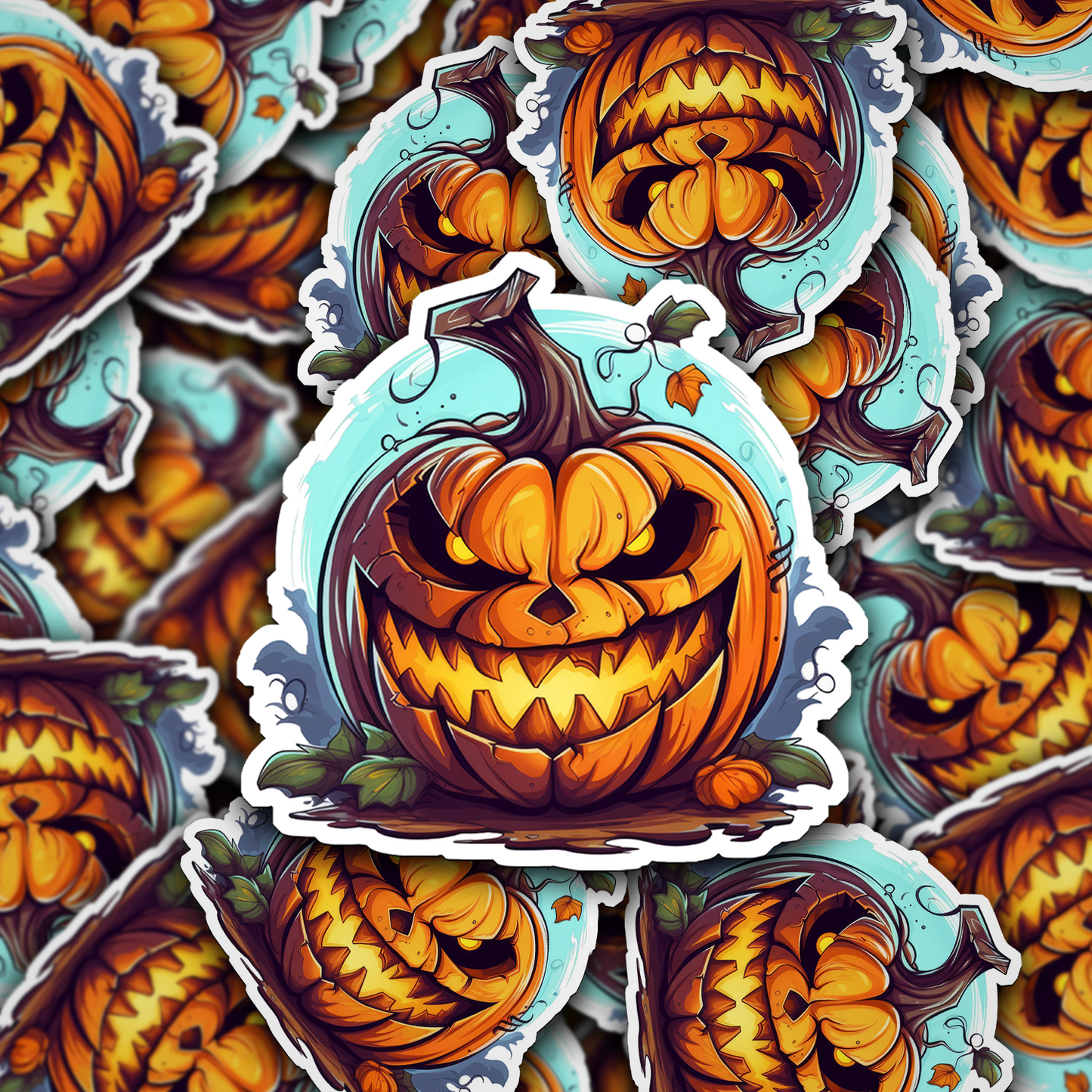 Jack-o'-Lantern Vinyl Sticker - Unleash the Frightful Spirit