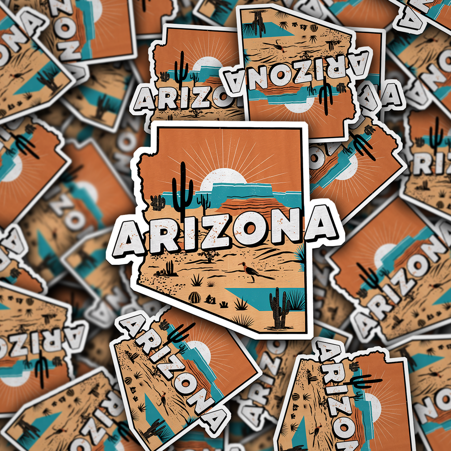 Retro Vinyl State Sticker - Arizona