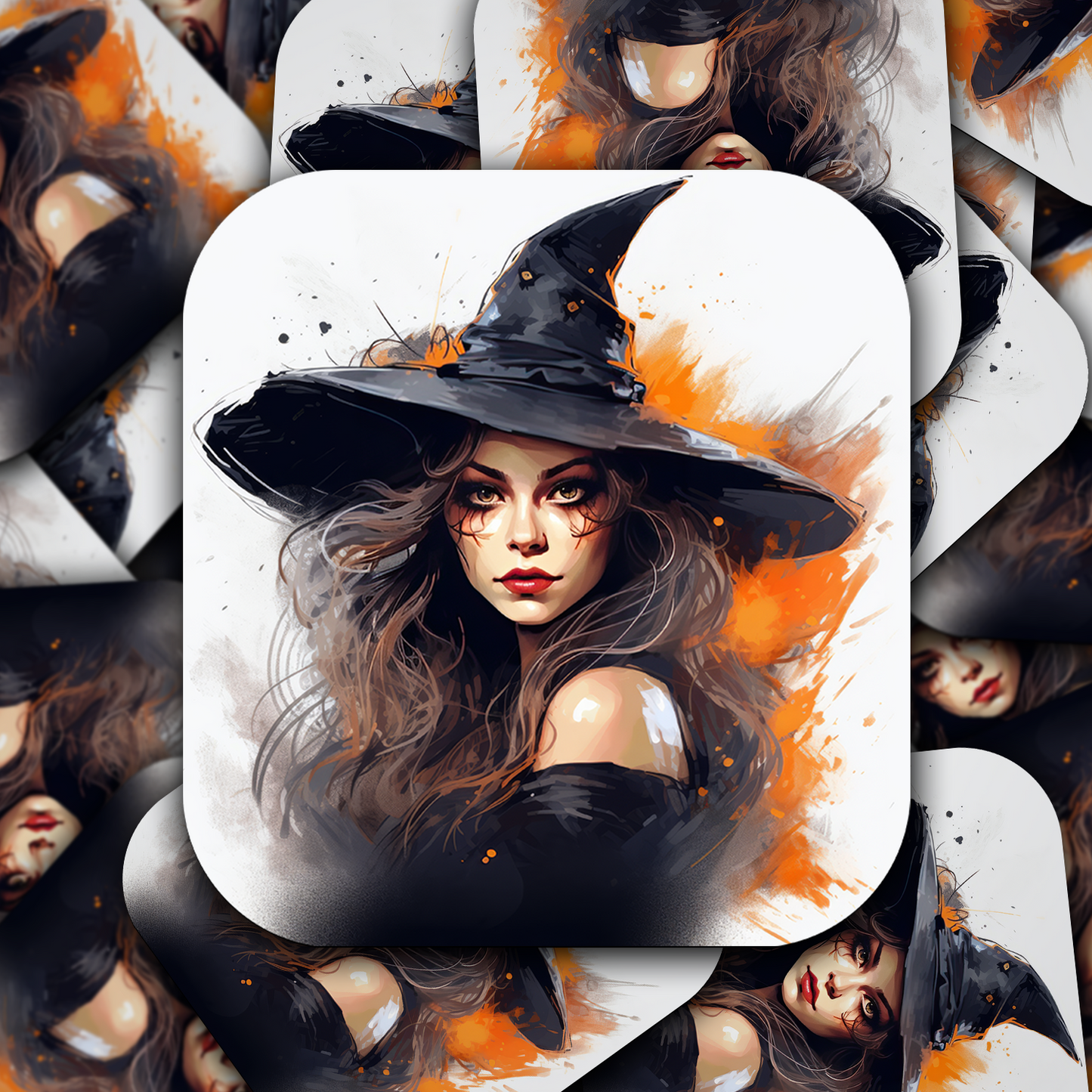 Artistic Witch Vinyl Sticker - A Brushstroke of Enchantment