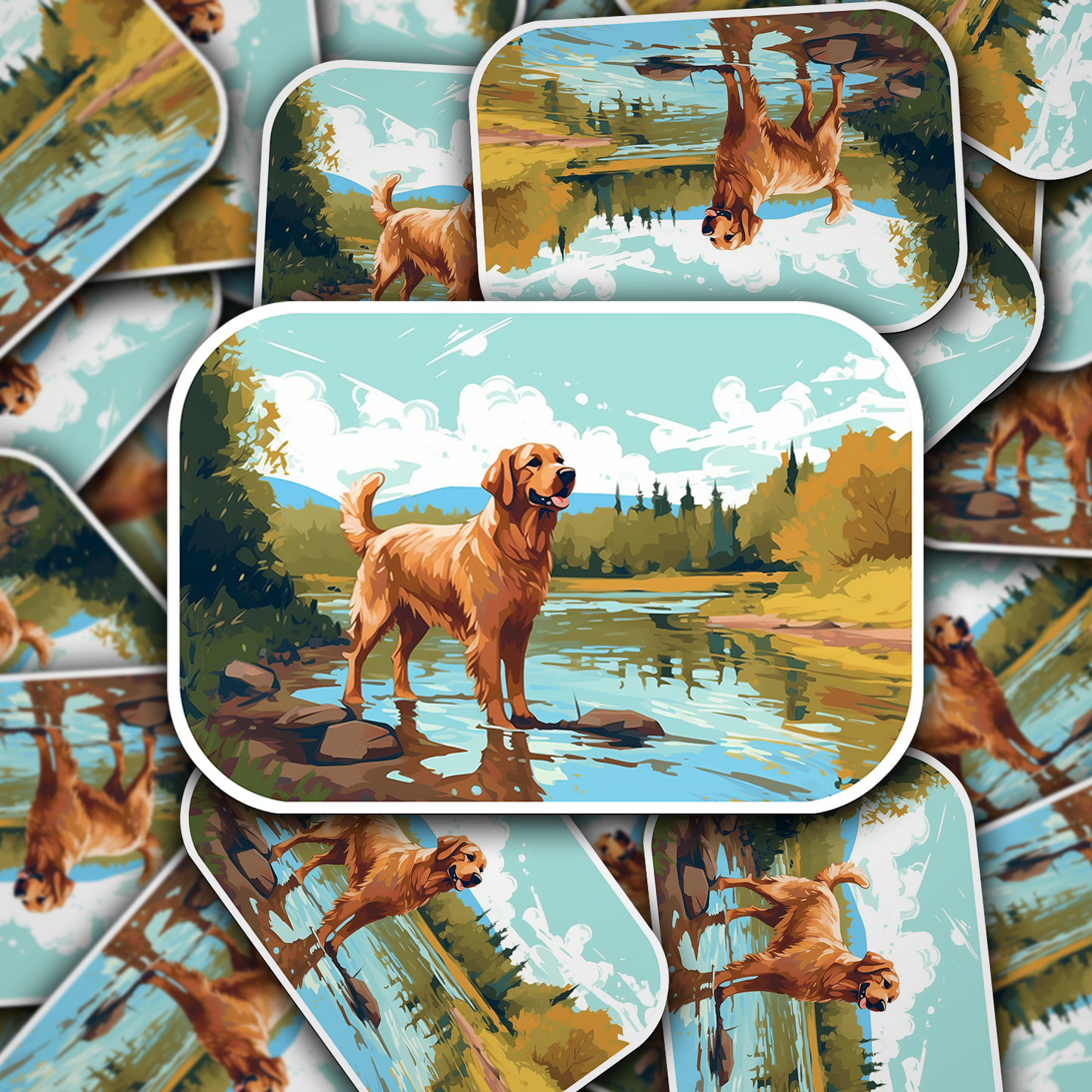 Golden Retriever Vinyl Sticker - Bring Home the Joy of a Golden Friend