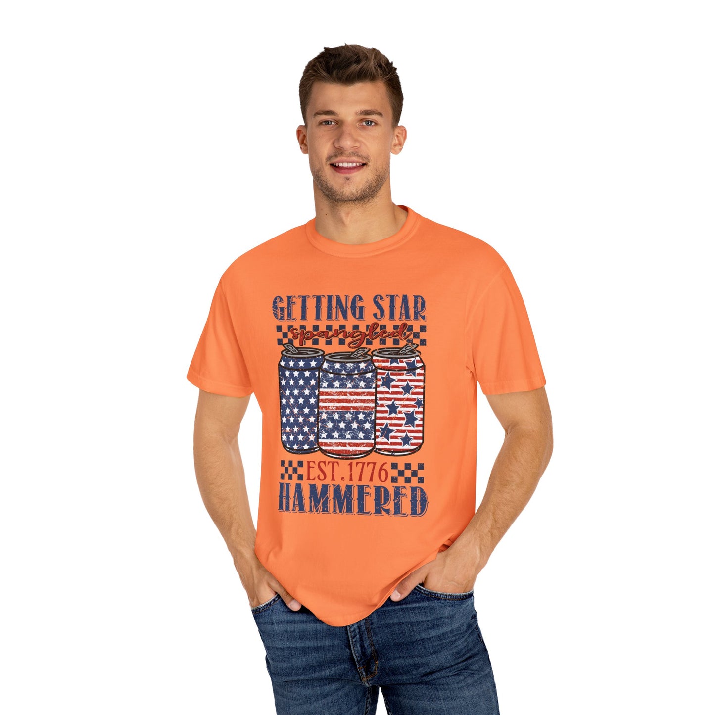 Getting Start Spangled Hammered Unisex Garment-Dyed T-shirt