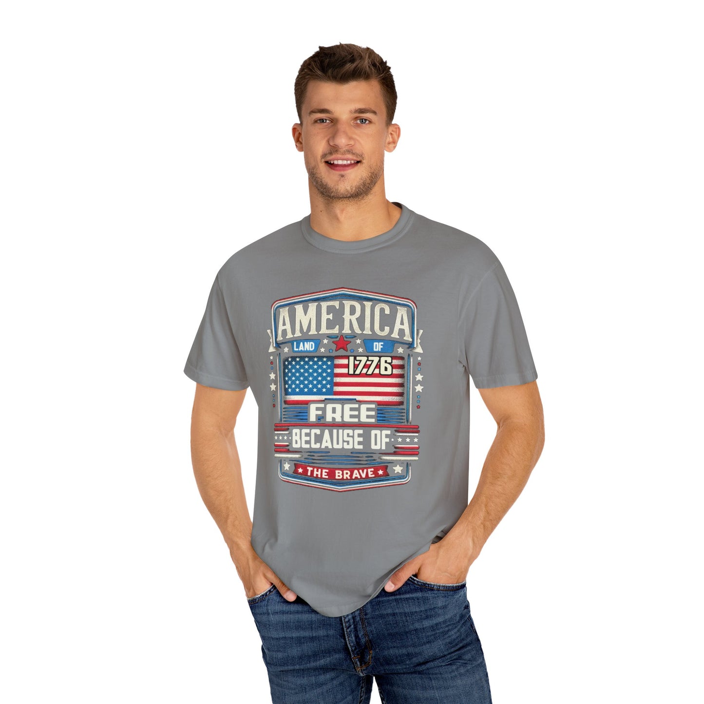 America Land of the Free  Unisex Garment-Dyed T-shirt