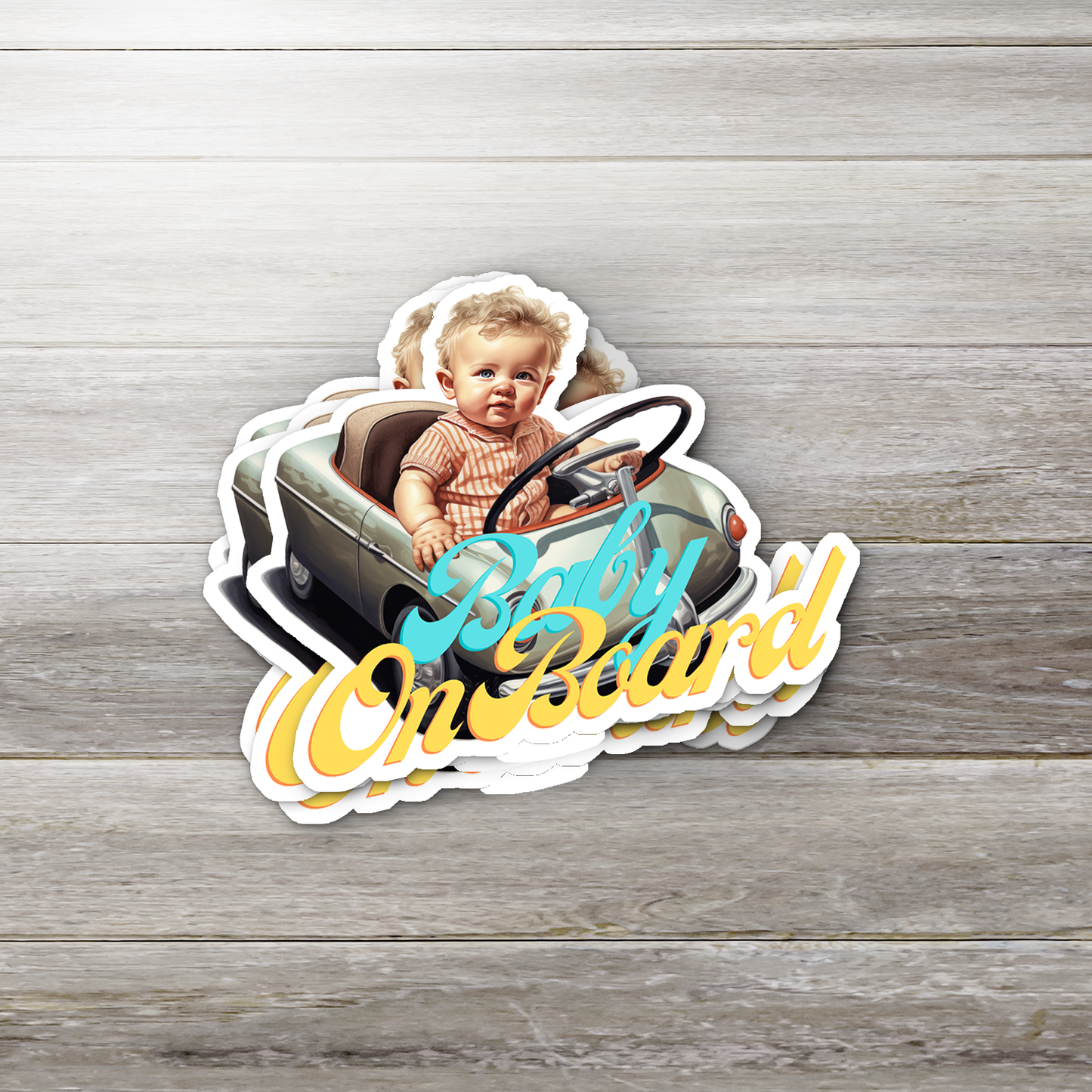 Colorful Baby On Board Vinyl Sticker