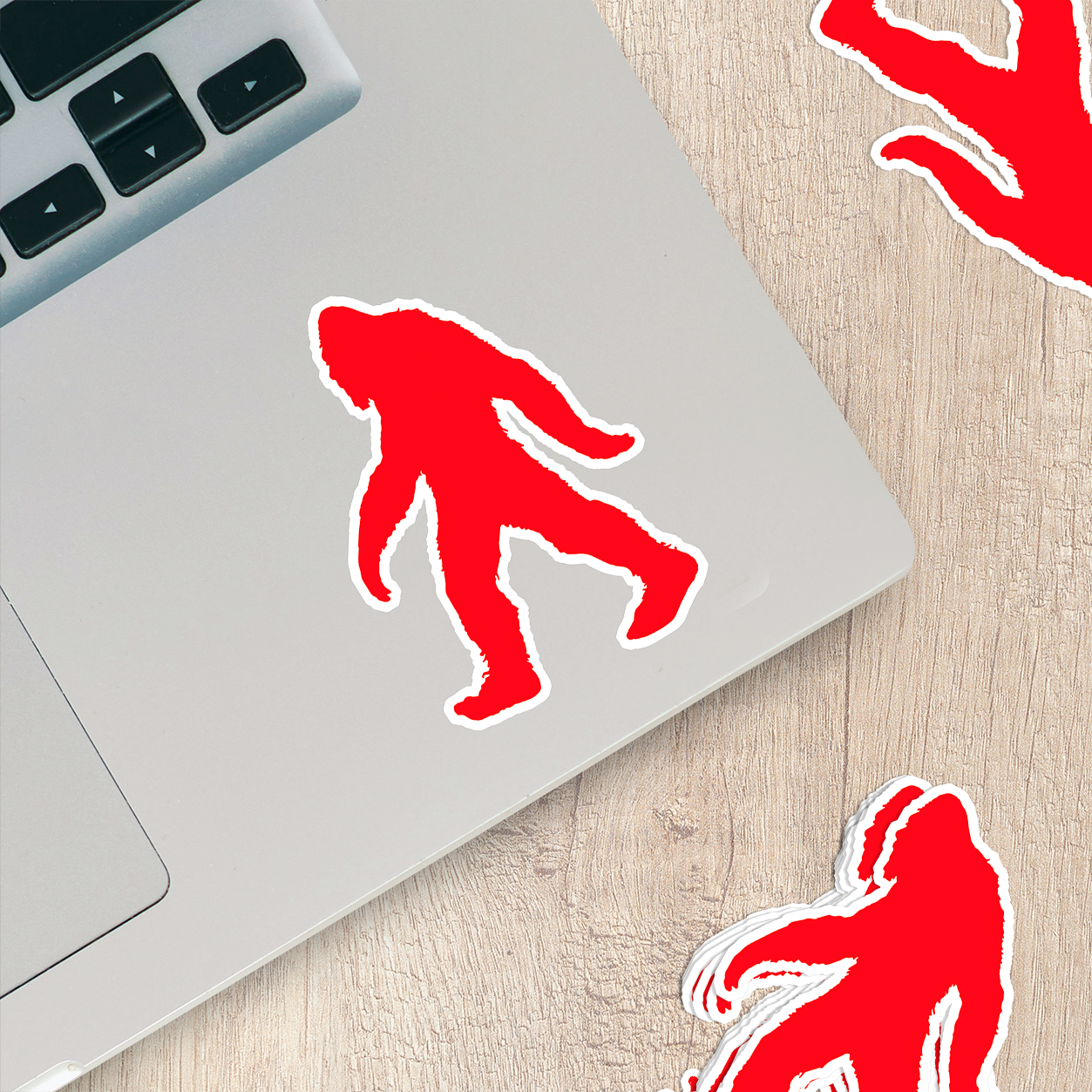 Bigfoot Silhouette Vinyl Sticker in Red - Add a Touch of Bigfoot Charm!