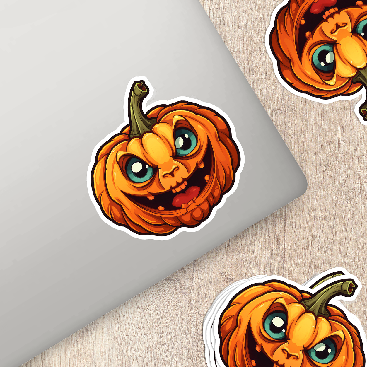 Jack-o'-Lantern Vinyl Sticker - Unleash the Frightful Spirit