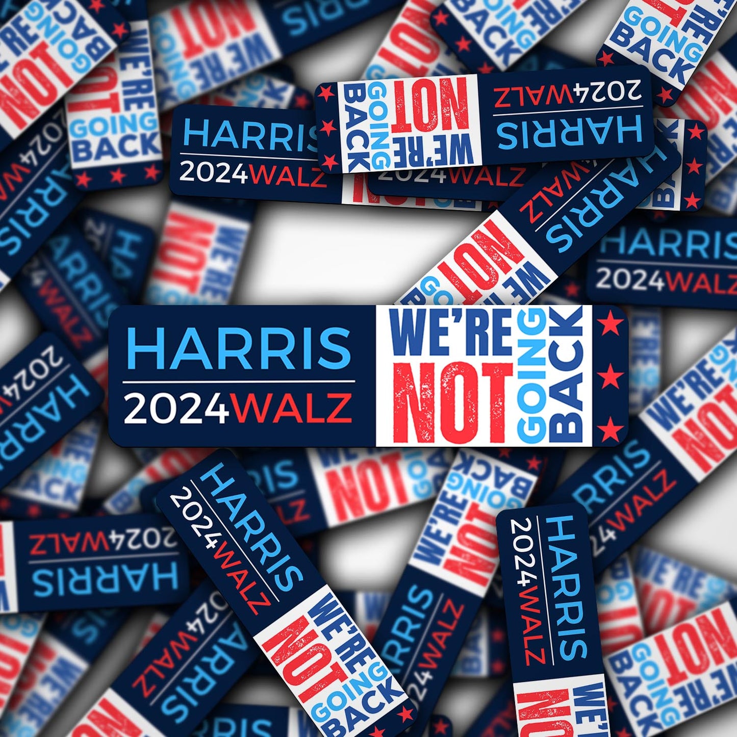 Harris Walz 2024 Vinyl Sticker - We're Not Going Back