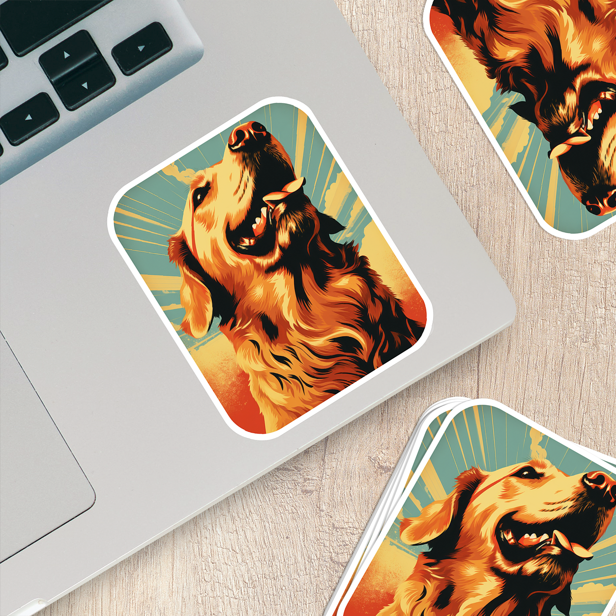 Golden Retriever Vinyl Sticker - Bring Home the Joy of a Golden Friend