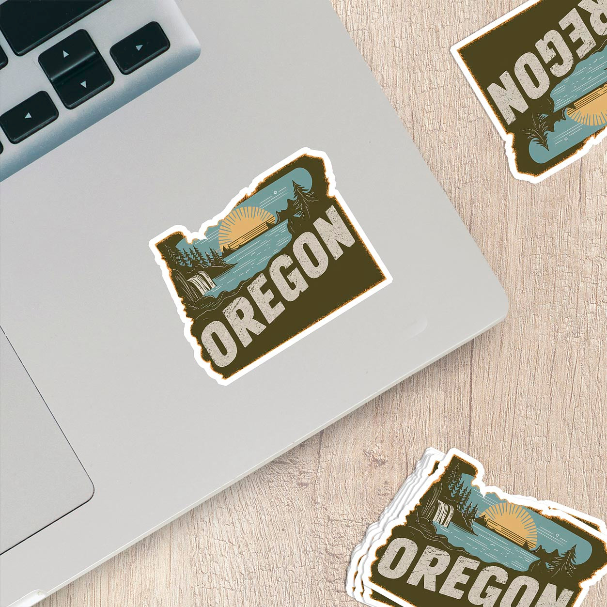 Retro Vinyl State Sticker - Oregon