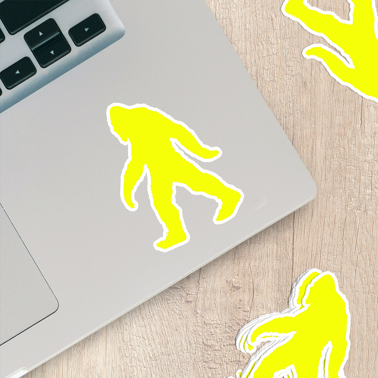 Bigfoot Silhouette Vinyl Sticker in Yellow - Add a Touch of Bigfoot Charm!