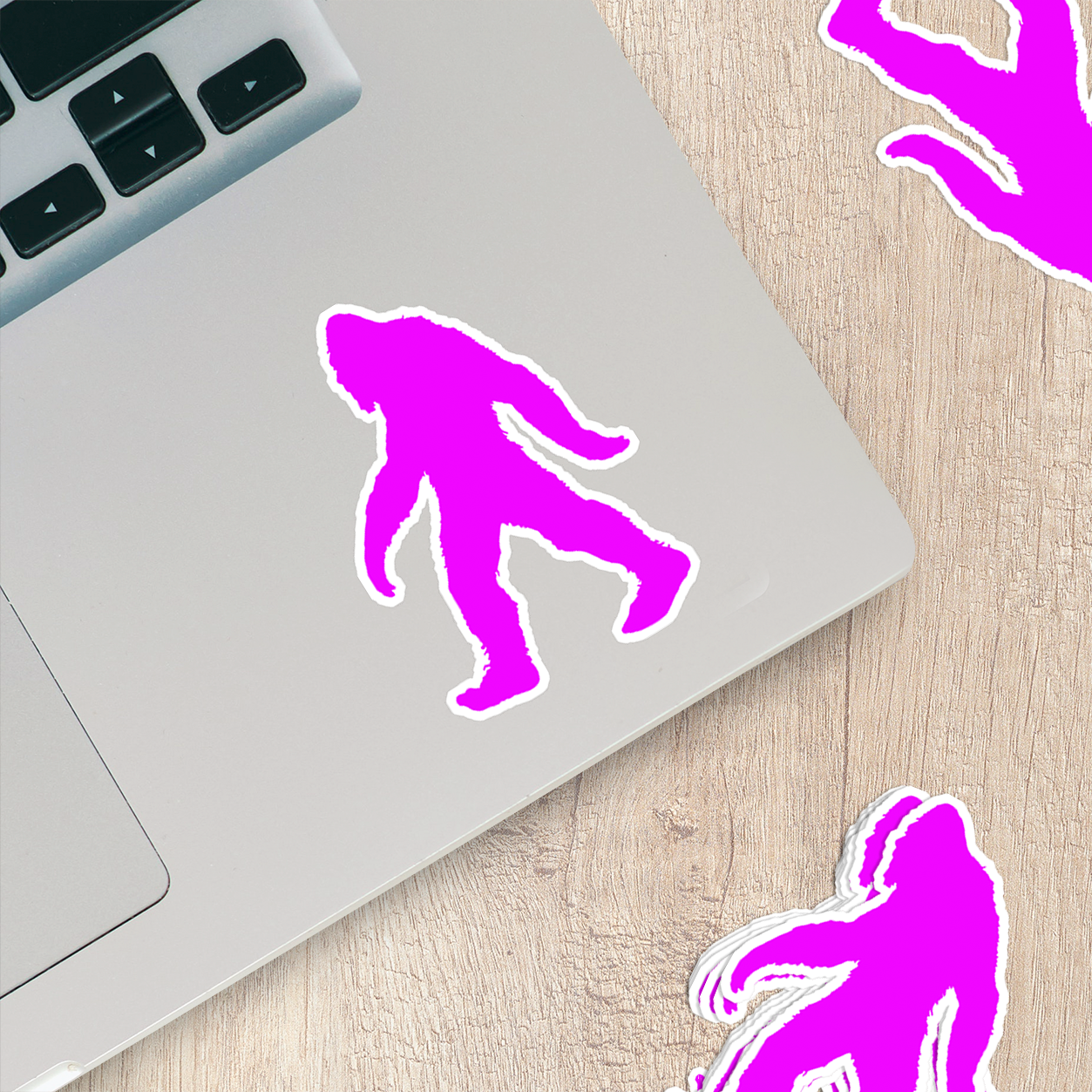 Bigfoot Silhouette Vinyl Sticker in Pink - Add a Touch of Bigfoot Charm!