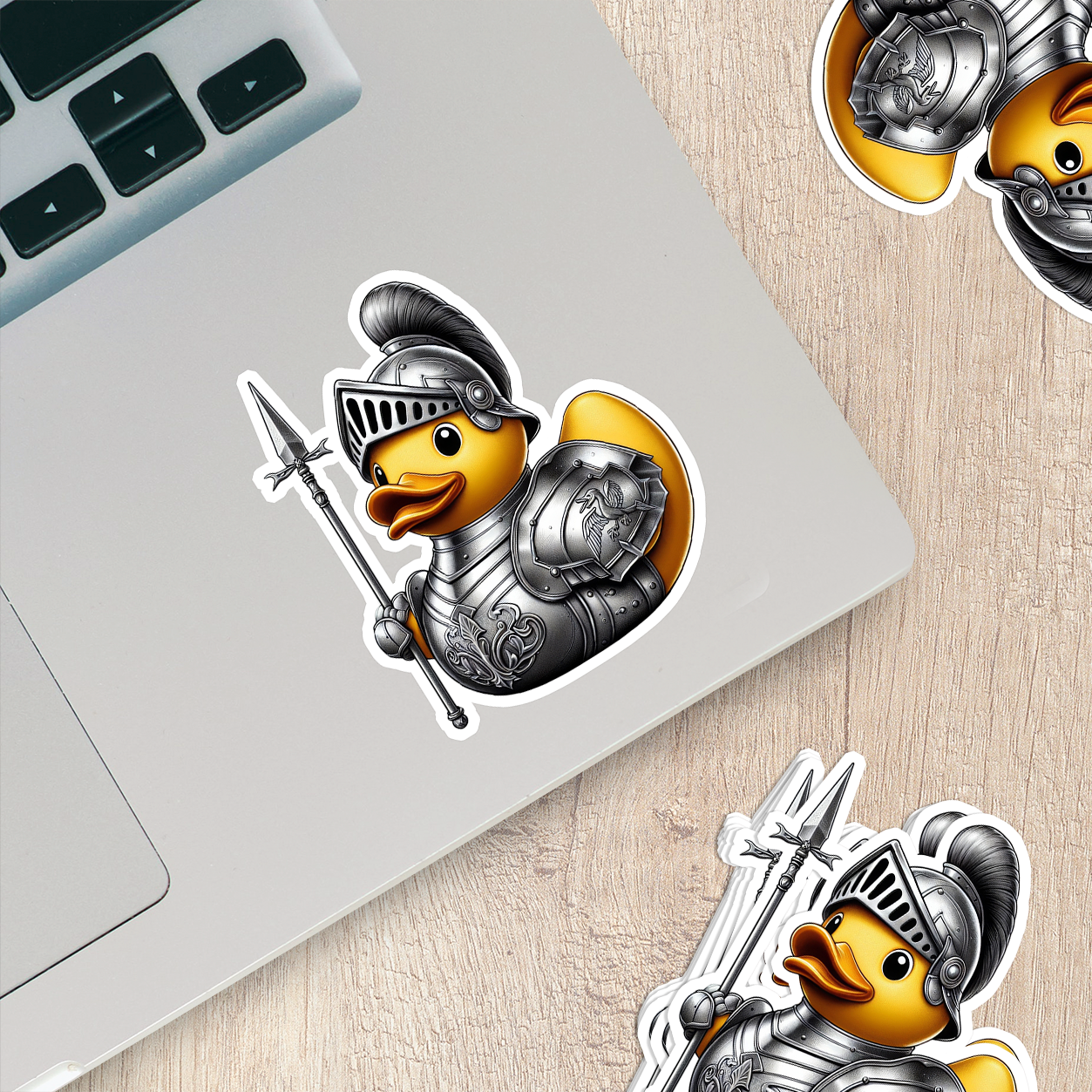 Medieval Soldier Rubber Duck Vinyl Sticker