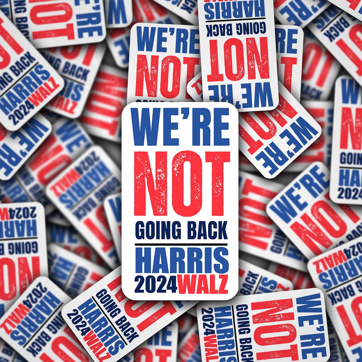 Harris Walz 2024 Vinyl Sticker - We're Not Going Back