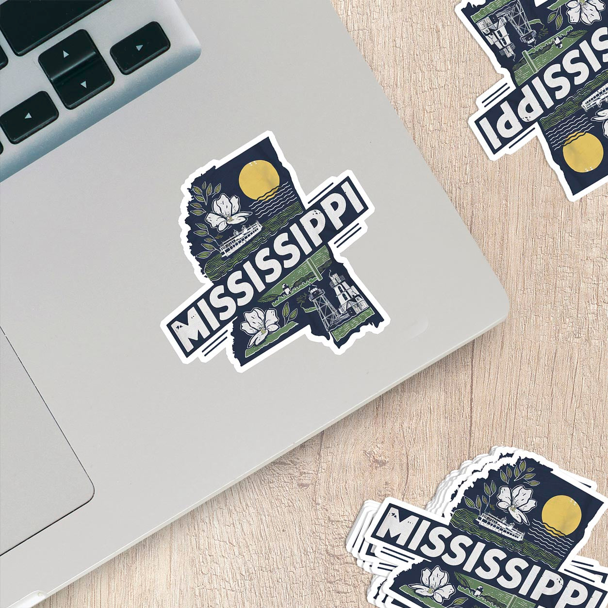 Retro Vinyl State Sticker - Mississippi