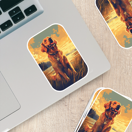 Golden Retriever Vinyl Sticker - Bring Home the Joy of a Golden Friend