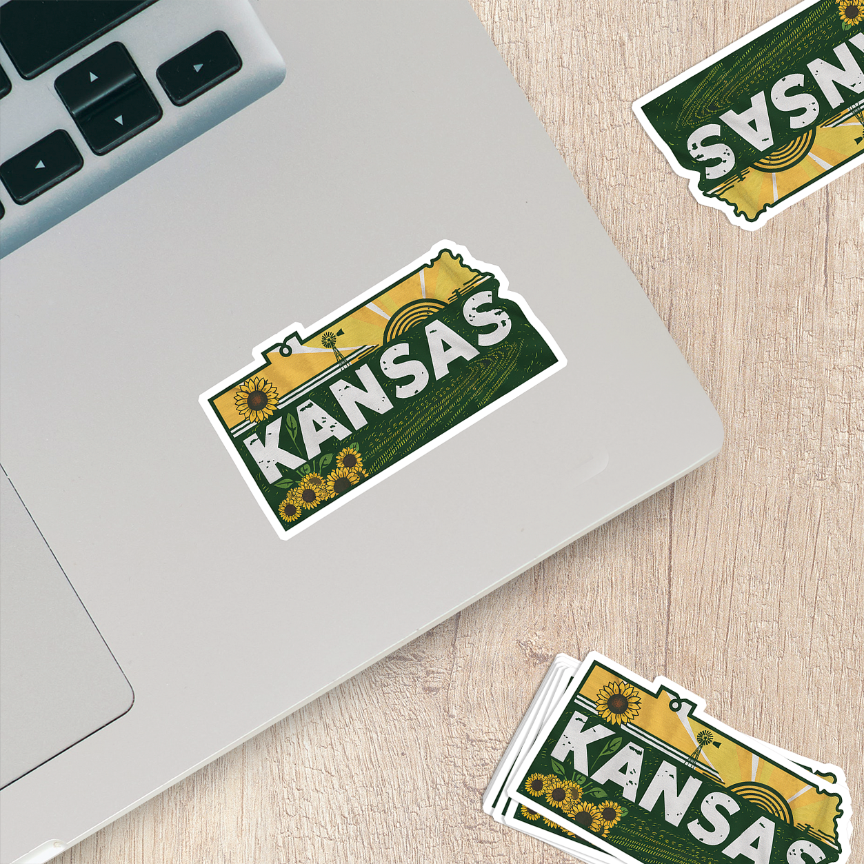 Retro Vinyl State Sticker - Kansas