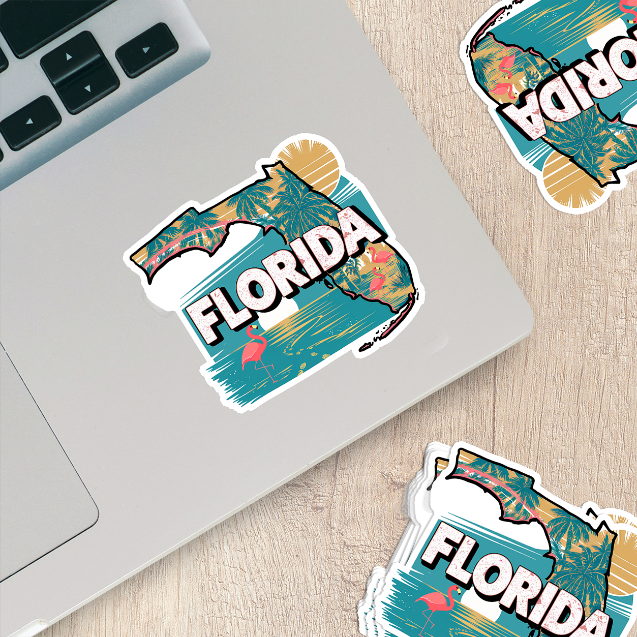 Retro Vinyl State Sticker - Florida