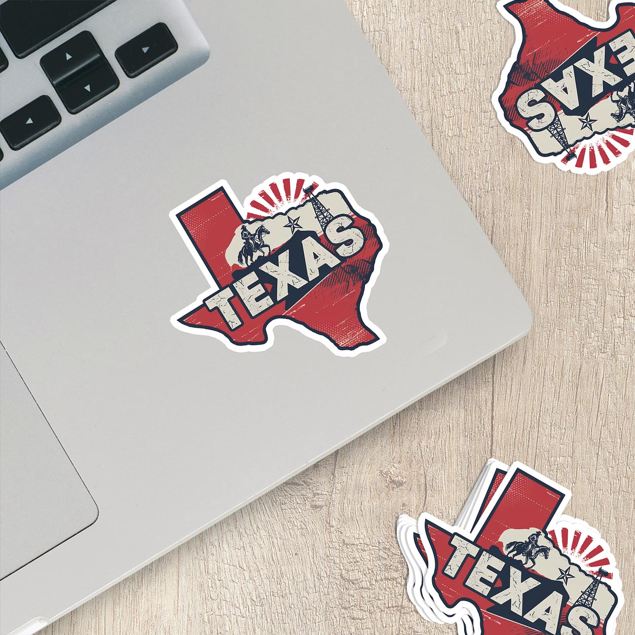 Retro Vinyl State Sticker - Texas