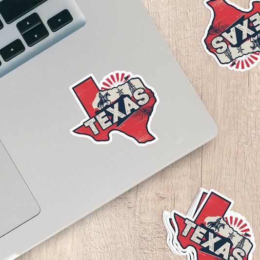 Retro Vinyl State Sticker - Texas