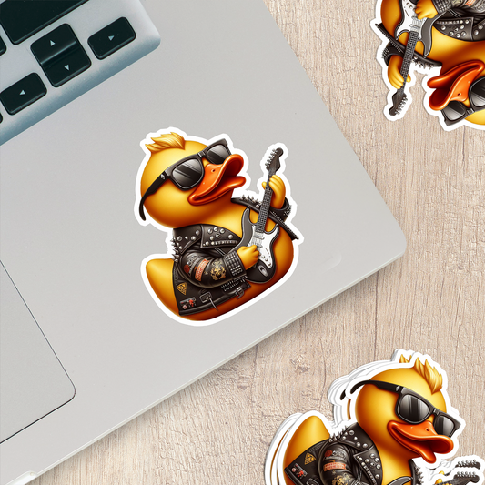 Rocker Rubber Duck Vinyl Sticker