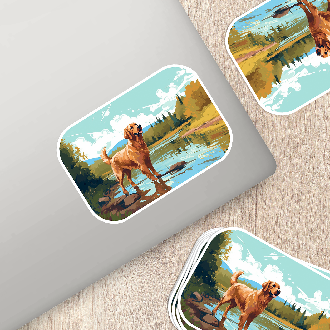 Golden Retriever Vinyl Sticker - Bring Home the Joy of a Golden Friend