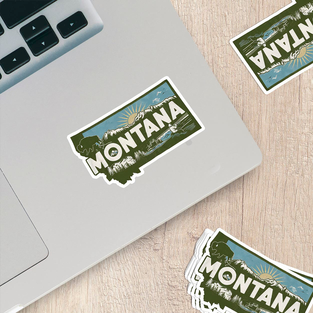 Retro Vinyl State Sticker - Montana