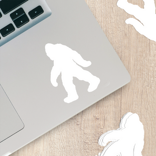 Bigfoot Silhouette Vinyl Sticker in White - Add a Touch of Bigfoot Charm!